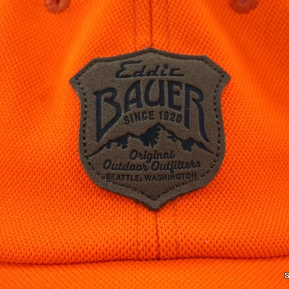 Eddie Bauer Leather Patch Hat Baseball Cap Orange - image 2